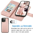 thumbnail image 3 of Tiflook Wallet Case For iPhone 14 (6.1 inch) 2022 Card Slots Holder Carrying Flip PU Leather Cover [Detachable Magnetic Hard Case] Rose Gold, 3 of 6