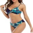 thumbnail image 2 of Soutien-gorge à Imprimé Fleurs/feuilles pour Femmes avec Slip de Bain Taille Basse, 2 of 3