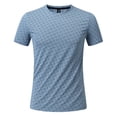 thumbnail image 4 of Gpaecead Mens Stretch Workout T Shirt Solid Short Sleeve Moisture Wicking Tee Shirt Quick Dry Running Fitness Gym Sport Casual Top E-Light Blue, 4 of 7
