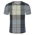 thumbnail image 5 of Zylanna Men's Short Sleeve T-Shirts, Summer Crew Neck Lightweight Plaid Daily leisure Tops for Men Multicolor Size 3XL, 5 of 5