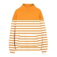 thumbnail image 5 of Yutgune Women's Striped Sweatshirt Long Sleeve Mock Neck Pullover Casual Relaxed Fit Top, 5 of 8