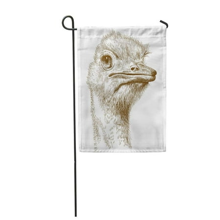 Antique Ostrich - KDAGR Emu Antique Engraving of Ostrich Head Farm Sketch Garden Flag Decorative Flag House Banner 28x40 inch
