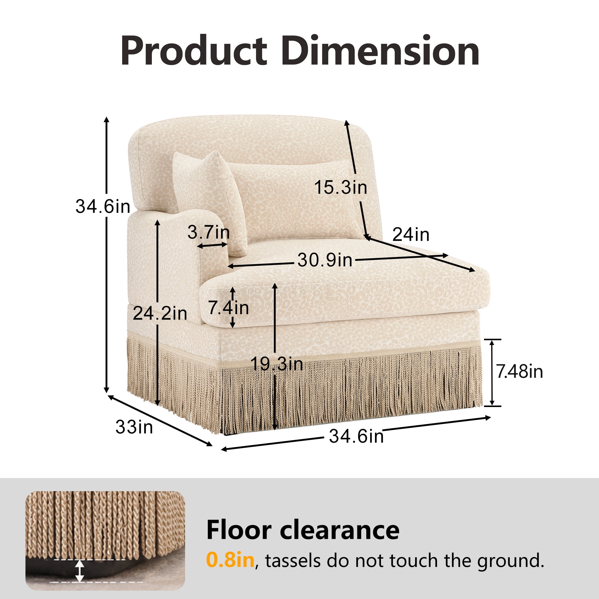 Modular Sectional Sofa Left Arm Chair Module, DIY Replacement Sofa Section, Custom Couch Piece