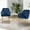 Blue, variant on Modern Living Dining Room Accent Arm Chairs Set of 2, Velvet Upholstered Leisure Chair with Golden Legs, Blue
