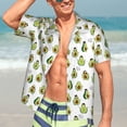 thumbnail image 7 of Sikiie Avocado Friends Print Men's Hawaiian Shirt, Summer Beach Button Pocket Short Sleeve T-Shirt,Small, 7 of 7