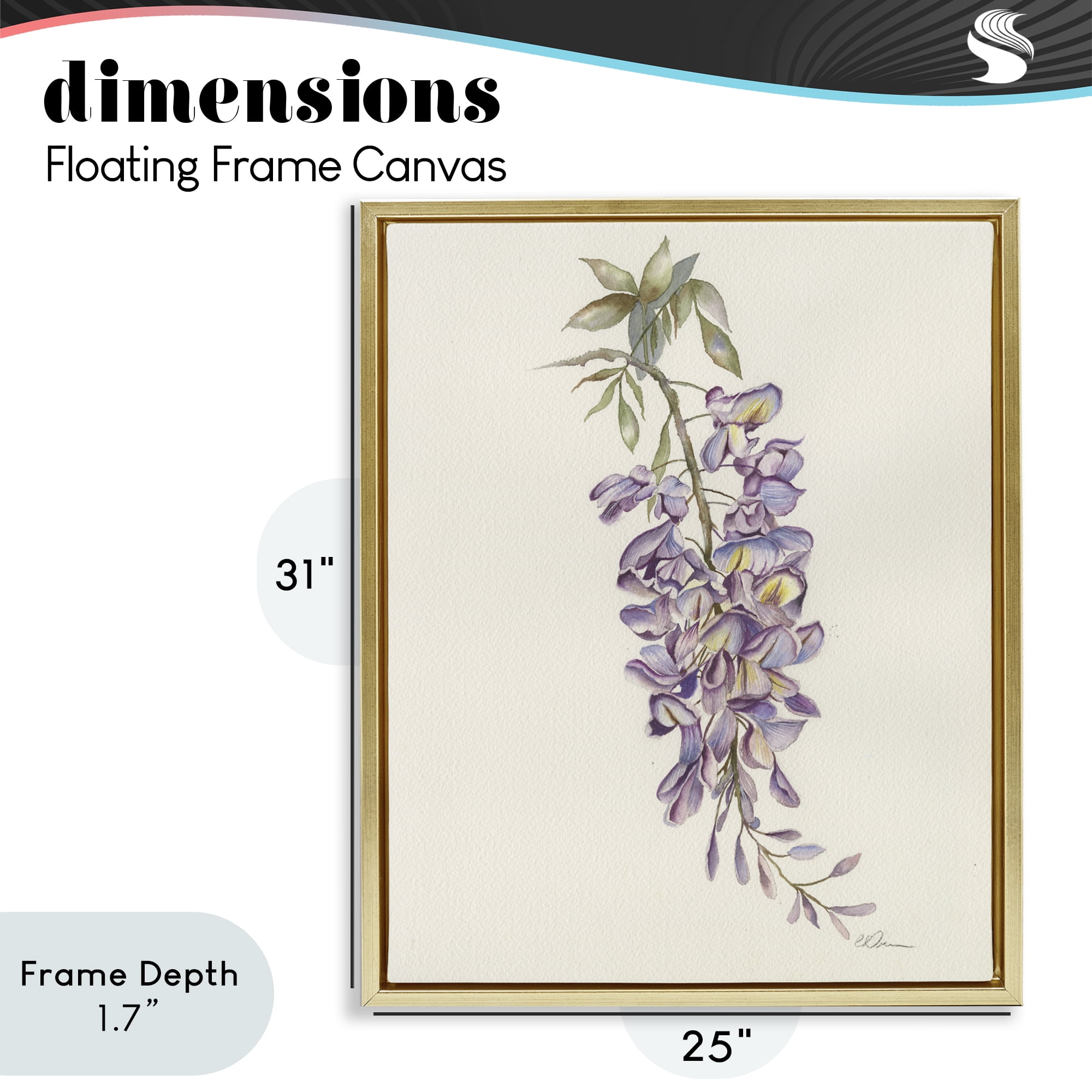Stupell Industries Delicate Hyacinths Study Gold Framed Floater Canvas Wall Art, design by Cady Driver
