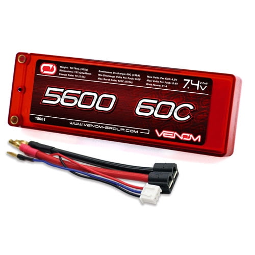 Venom LiPo Battery for Traxxas Stampede 4x4 VXL 60C 7.4 5600mAh 2S with Universal Plug - Walmart