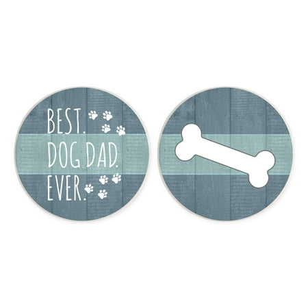 

Best Dog Dad Blue Stripe 2.75 x 2.75 Absorbent Ceramic Car Coasters Pack of 2