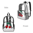 thumbnail image 2 of SEANATIVE Clear Backpacks for Girls Boys Preschool Elementary Kids Clear Backpack Transparent Bookbag See Through Daypack PVC Heavy Duty School Bag, Cherry Polka Dots White Black, 2 of 7