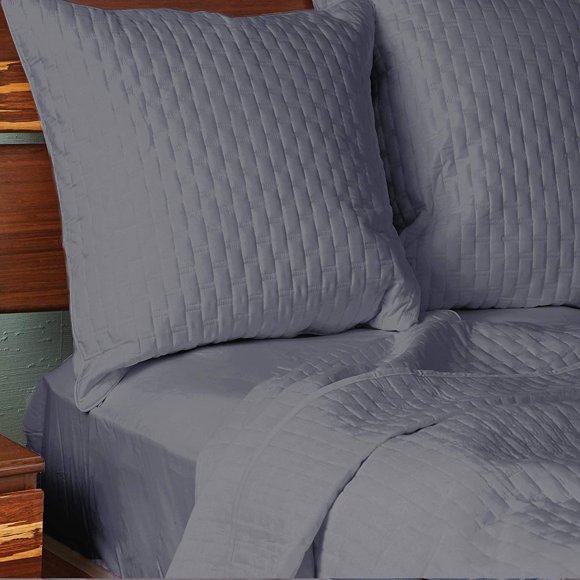 BedVoyage Bamboo Quilted Euro Sham in Platinum – Pillow Cover