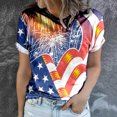 thumbnail image 4 of USSUMA Womens Summer Tops and Blouses Trendy Crewneck Star Stripes USA Patriotic T-Shirts for Women Dressy Casual Short Sleeve 4th of July Independence Day Shirt Tunics Plus Beach, 4 of 6