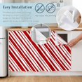 thumbnail image 4 of Red Striped Small Sink Skirt, Bathroom Vanity Cabinet Adhesive Curtain, Modern Geometric Minimalist Lines Utility Under Sink Cover Decorative Kitchen Cabinet Curtains 10"x11", 4 of 8