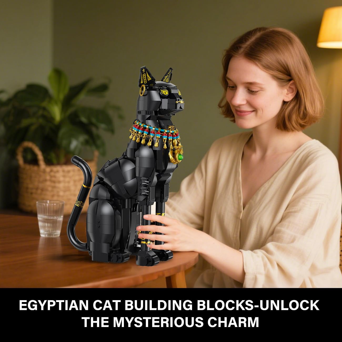 Cubimana Egyptian Pharaoh Cat Building Blocks Toy Home Decor for Kids and Adults (1274PCS)