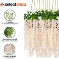 thumbnail image 4 of Flores Artificiales De Decoracion Glicina Colgantes De Wisteria para Jardín Exterior Hogar Fiesta Boda Plantas Artificiales Decorativas Flores Artificiales Realistas (Beige 12 Piezas), 4 of 6