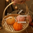 thumbnail image 2 of PEIBang Fall Pumpkin Shaped Candles,Fall Scented Tealight Handmade Soy Wax for Autumn Halloween Thanksgiving Decor, 2 of 6