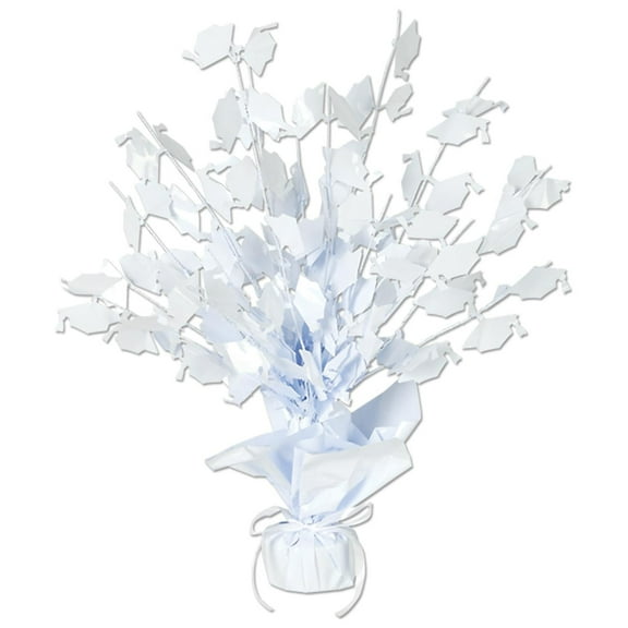 Beistle Graduate Cap Gleam 'N Burst Centerpiece white (Case of 12)