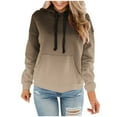 thumbnail image 2 of Yeaiivve Oversized Hoodies for Women Tie Dye Gradient Sweatshirts Lightweight Drawstring Hooded Pullovers Trendy Casual Hoodie Sweatshirts with Kangaroo Pocket Khaki M, 2 of 7