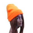 thumbnail image 2 of Myenne Unisex Solid Color Knitted Hat Headgear Warm Ski Hat Wool for Men and Women (Orange), 2 of 10