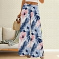 thumbnail image 2 of Jxximdong Palazzo Pants for Women, Wide Leg Palazzo Pants Boho Floral Summer Beach Culottes Flowy Casual Trousers for Vacation, Blue Womens Casual Trousers, 2 of 4