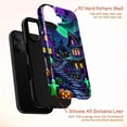 thumbnail image 4 of Haunted House Halloween Phone Case, Spooky Neon Ghost & Pumpkin iPhone Cover, Gothic Purple & Green October Aesthetic for iPhone 16/15/14/13/12/11, 4 of 6
