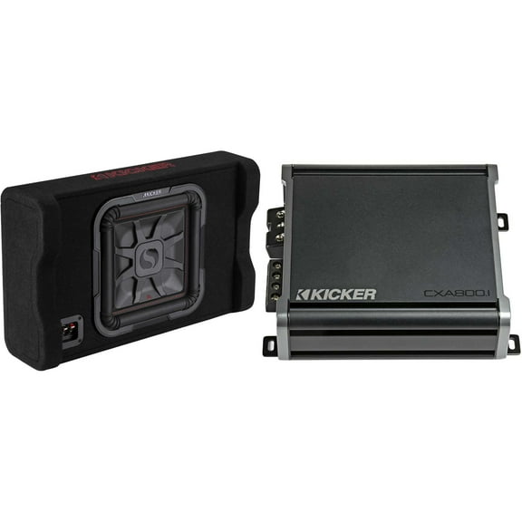 Kicker 49L7TDF122 Down-Firing 12" L7T 2-Ohm Subwoofer Enclosure & CX800.1 Mono Amplifier Bundle