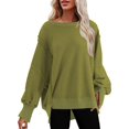 thumbnail image 1 of Sweats pour Femmes Col Rond Chute Légère Couleur Unie 2023 Mode Chaud Coupe Oversize Sweatshirts, 1 of 4