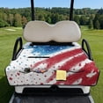 thumbnail image 2 of COEQINE US Flag Golf Cart Seat Towel Blanket Cover with Handle for Folded Carrying, Quilted Padding, 4 Pockets, Compatible with Most 2 Seat Cart Patriotic Decor, Star Splatter American Flag, 2 of 8