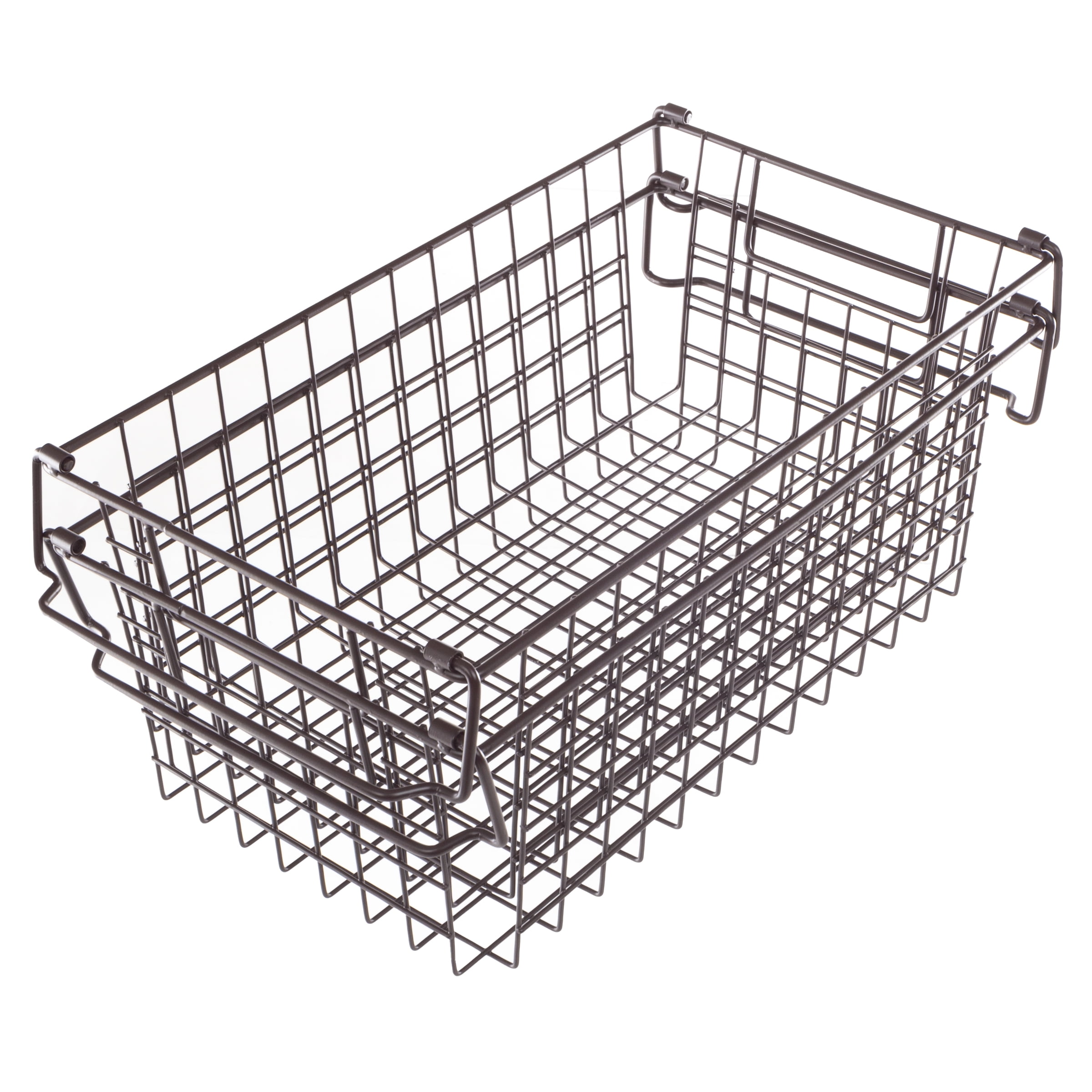 Set of 2 Storage Bins - Basket Set for Toy, Kitchen, Closet, and Bathroom Storage - Medium Shelf Organizers with Handles by Home-Complete (Brown)