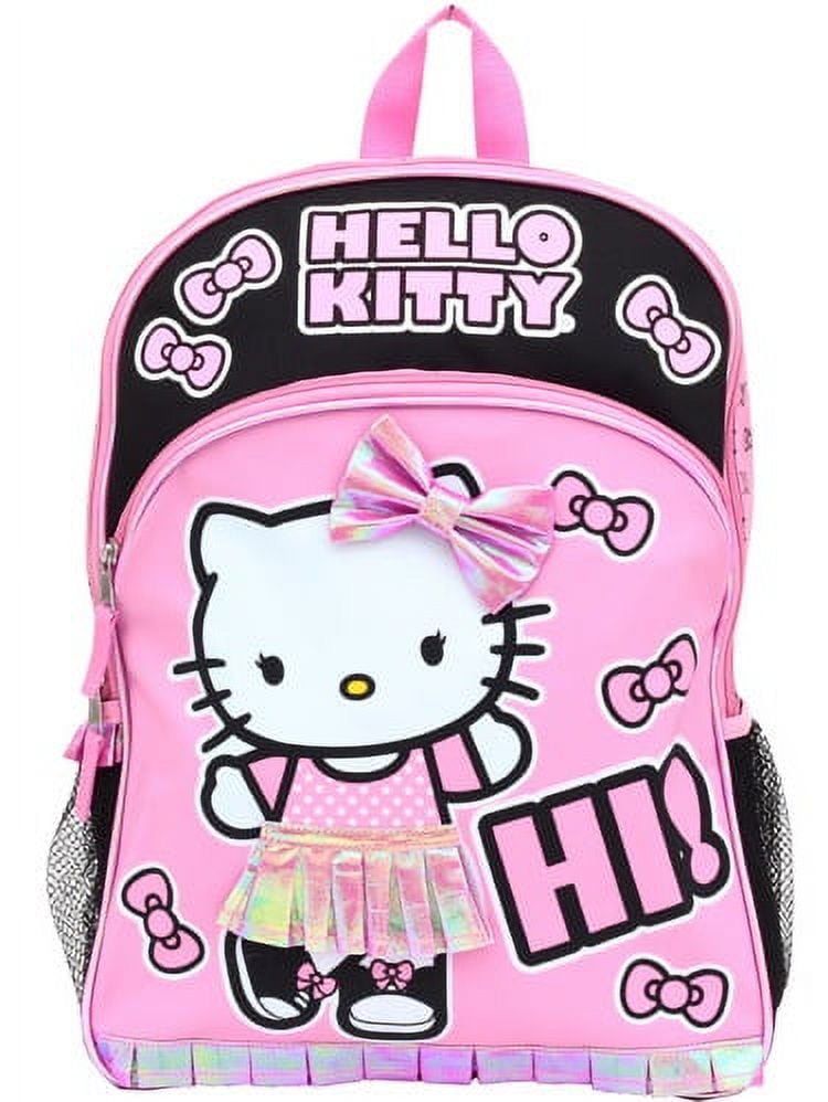 Hello Kitty 16'' Pink and Black Kids Backpack