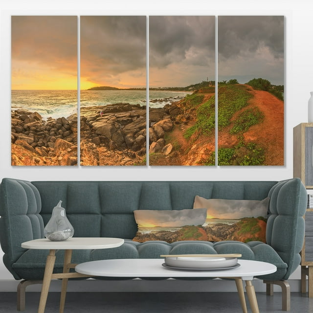 Rocky Romantic Sri Lanka Beach - Oversized Beach Canvas Artwork