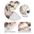 thumbnail image 4 of Vintage Style Beige Flowers Christmas Tree Skirt Stand Mat Waterproof Floor Protection Mat for Holiday Decoration, 4 of 6