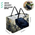 thumbnail image 2 of Crow Large Capacity Foldable Reusable Oxford Cloth Laundry Basket - Multipurpose Tote Bag, Shopping Bag, Picnic Basket, 2 of 7