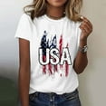 thumbnail image 7 of KALE 4th of July Short Sleeve Shirts for Women American Flag Patriotic 2D Independence Day Print Casual Sports T Shirt Y2K Clothes White S, 7 of 7