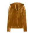 thumbnail image 5 of fatyb Women's Velvet Hooded Jacket with Pockets Full Zip up Long Sleeve Warm Velour Outerwear for Women, 5 of 6
