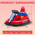 thumbnail image 3 of 6V Bumper Car Ride on Toys, Battery Powered with Music and Lights, 360 Degree Spin Kids Bumper Car for 1.5-6 Ages, Red, 3 of 7
