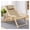 Khaki, variant on Summer Beach Folding Chaise Wooden Lounge Chair with 4 Reclining Positions,Outdoor Beach Sling Chair Patio Chairs,Oxford Canvas Balcony Leisure Nap Chair