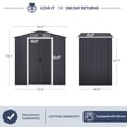 thumbnail image 6 of BELLEZE 6 x 4 FT Outdoor Storage Shed, Reinforced Garden Shed with Air Vent, Lockable Door, Weatherproof Metal Outside Storage Shed for Store Bike, Tools, Lawnmower, Outdoor Chairs in Backyard, Patio, 6 of 7