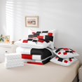thumbnail image 4 of Erosebridal Red Black Checkered Bedding Queen Size, Modern Abstract Grid Comforter Sets with Sheets Microfiber 7-Piece, 4 of 5
