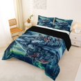 thumbnail image 2 of Manfei Gray Wolf Full Size Comforter Sets,Icy Woodland Pattern Bedding Comforter Set,Black Reversible,3-Piece,1 Comforter and 2 Pillowcases, 2 of 7