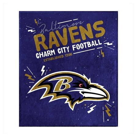 Logo Brands Baltimore Ravens 60" x 70" Plush Throw Blanket