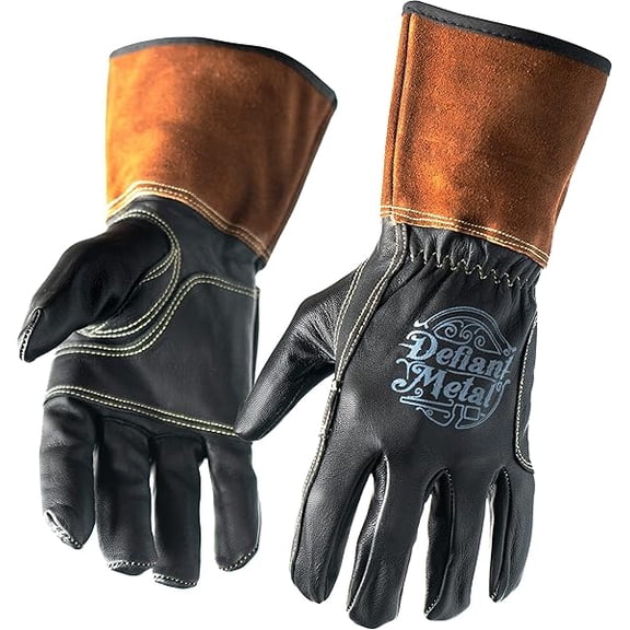 Welding Gloves - Premium Black Goatskin Leather