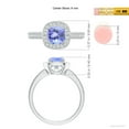 thumbnail image 4 of ANGARA Natural Cushion 1.05 ct Tanzanite Engagement Ring with Diamonds in 14K White Gold for Women (Size-6mm) | December Birthstone, Anniversary, Jewelry Gift for Women | Natural Tanzanite Ring, 4 of 9