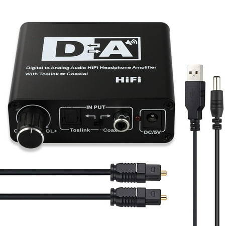 - DAC Digital Optical Coaxial to Analog 3.5mm AUX and RCA R/L Audio Converter Digital SPDIF Toslink to Analog Audio HiFi Converter Adapter for PS3 XBox HD DVD PS4 Home Cinema Systems