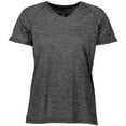 thumbnail image 3 of Holloway Sportswear L Womens Electrify 2.0  Short Sleeve Shirt V-Neck Black Heather 222718, 3 of 4