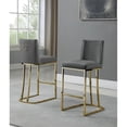 thumbnail image 3 of Chaises de Comptoir en Velours, Velours Gris Foncé et Chrome Doré (Ensemble de 2), 3 of 3