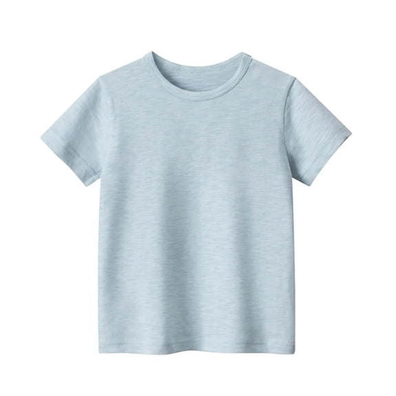 XBASW Kids Baby Boys Girls Cotton T-Shirt Crewneck Shirt Casual Solid Color Tops Summer Short Sleeve Tees 1-6T