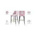 thumbnail image 2 of Meridian Furniture Sleek Pink Velvet Stool (Set of 2), 2 of 8