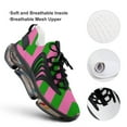thumbnail image 4 of Pink Green Zig Zag Pattern Walking Shoes for Men Woman Lightweight Tennis Fashion Elastic Sports Shoes Cushion Basketball Shoes, 4 of 7