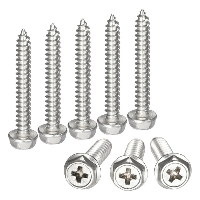 Unique Bargains Rondelle Hexagonale Phillips en Acier Inoxydable 304 M5 x 35 mm à Vis Autotaraudeuses, Lot de 25