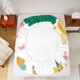 thumbnail image 5 of Homewish Green Kawaii Crocodile Queen Sheet Sets, Lion Duck Elephant Flat Sheet, Kawaii Animal Queen Fitted Sheet,4pcs, 5 of 7